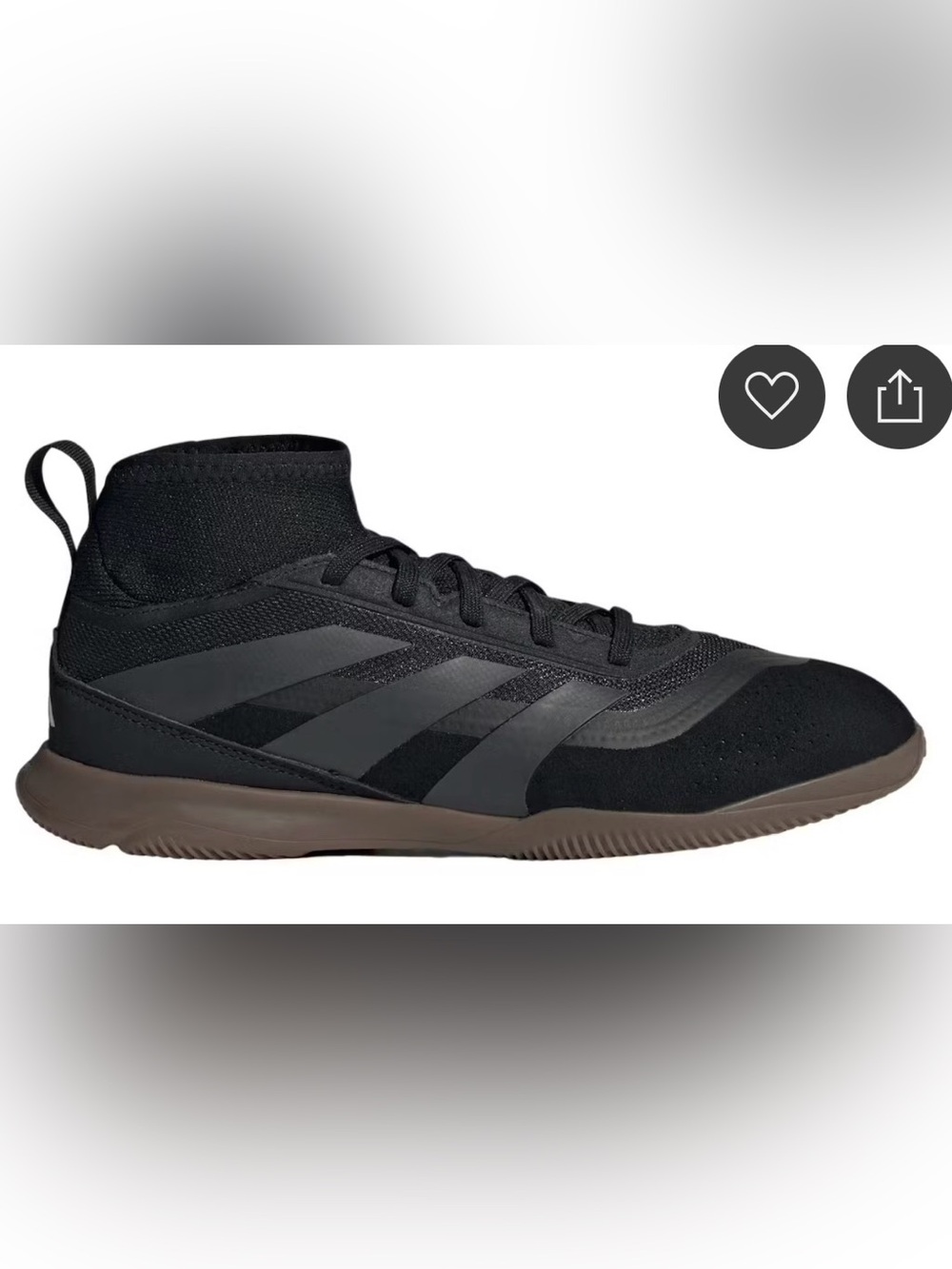 adidas Predator Black Soccer Cleats with black on black color hew